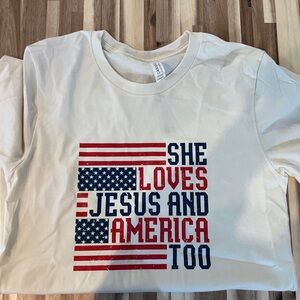 Patriotic Christian Shirt | She Loves Jesus and America Too